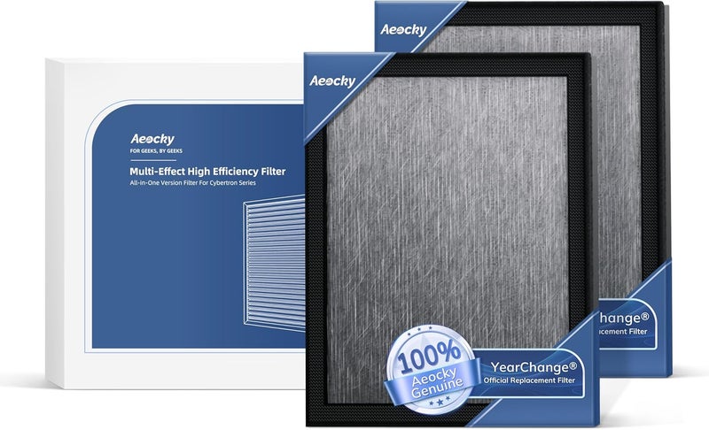 AEOCKY Air Filter for Model Cybertron, 5-in-1 Filter with Washable Pre-Filter, for Pollen Wildfire Smoke Dust Pet Dander Odor and Household Pollutants, 2 Pack - Image 1